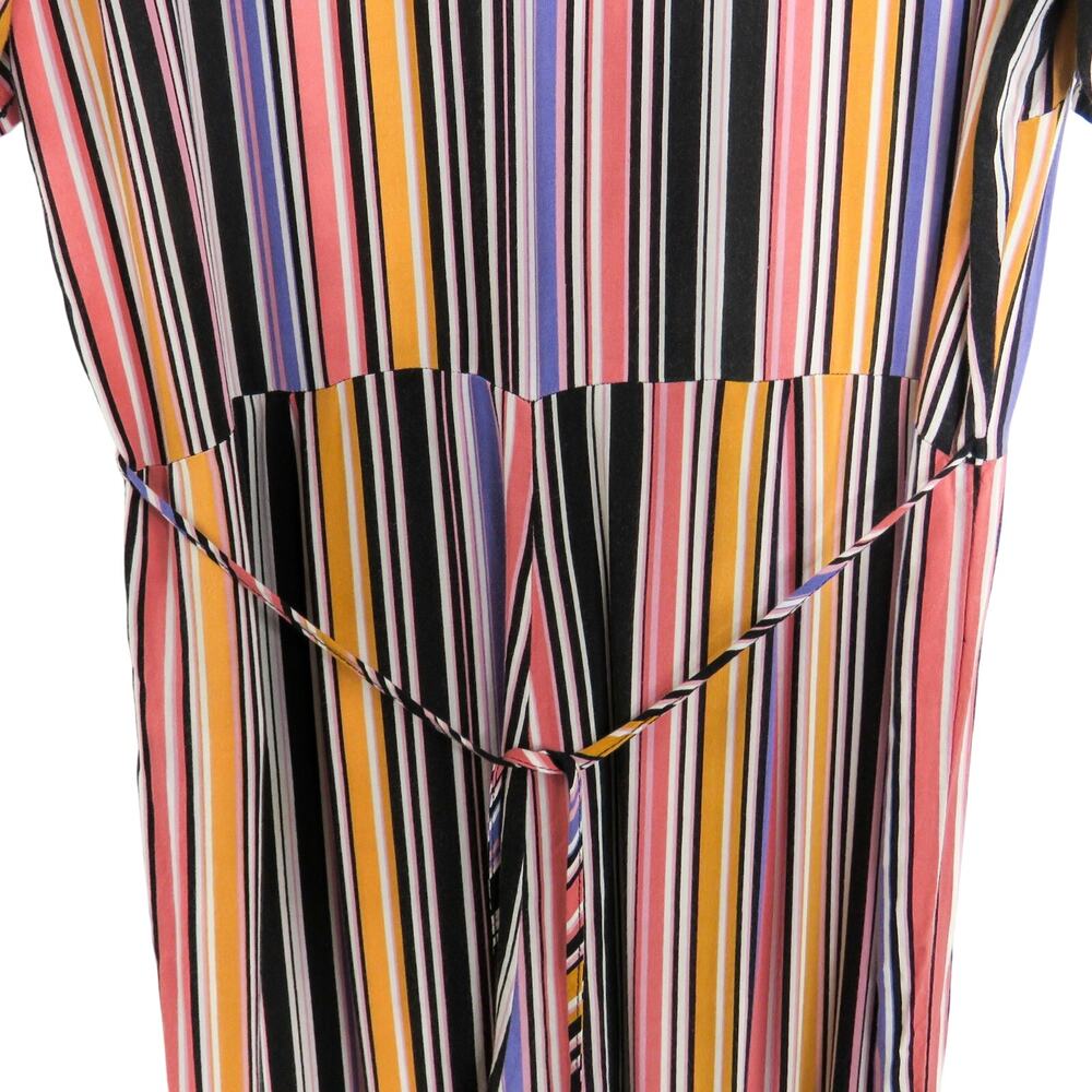 Xhilaration Multicolor Striped Short Sleeve Wide Leg Jumpsuit Size Large - Picture 5 of 7